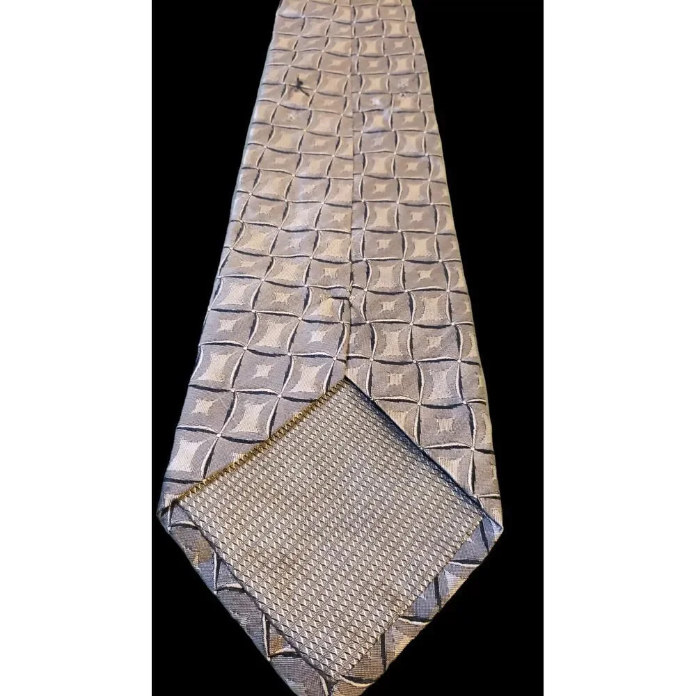 Louis‎ Roth 100% Silk Tie Tan Black Geometric Business Mens Necktie No Tag